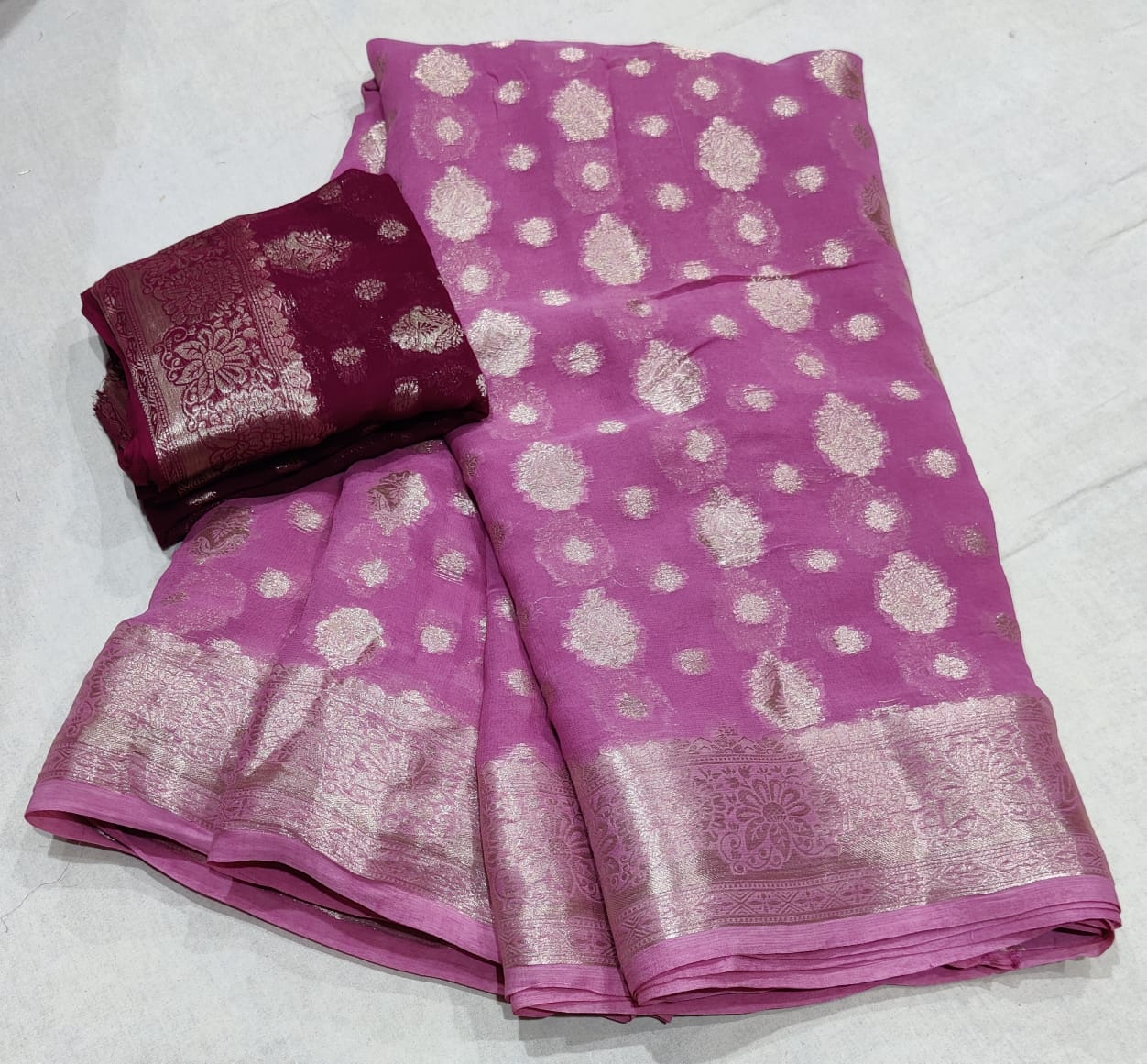 Beautiful Designer Jaipuri Pure Georgette Saree