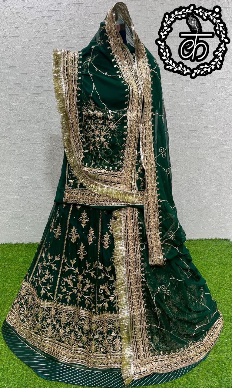 Beautiful Rajputi Bridal Poshak Pure Organza Humarai Odhni Lehenga Choli