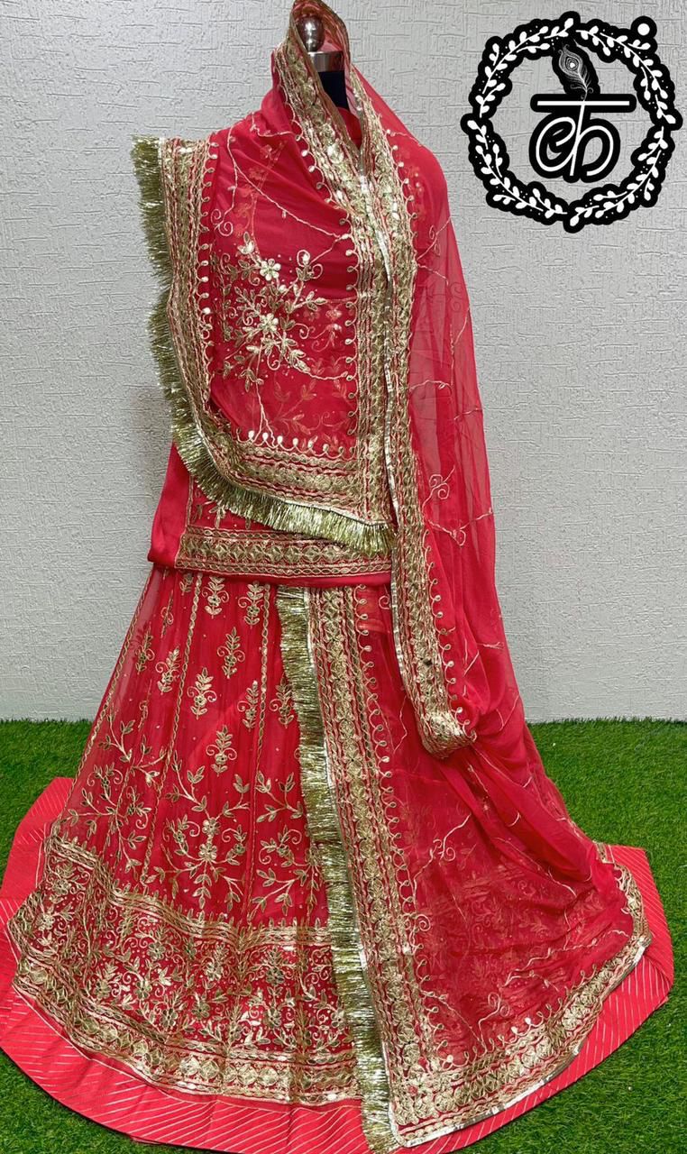 Beautiful Rajputi Bridal Poshak Pure Organza Humarai Odhni Lehenga Choli