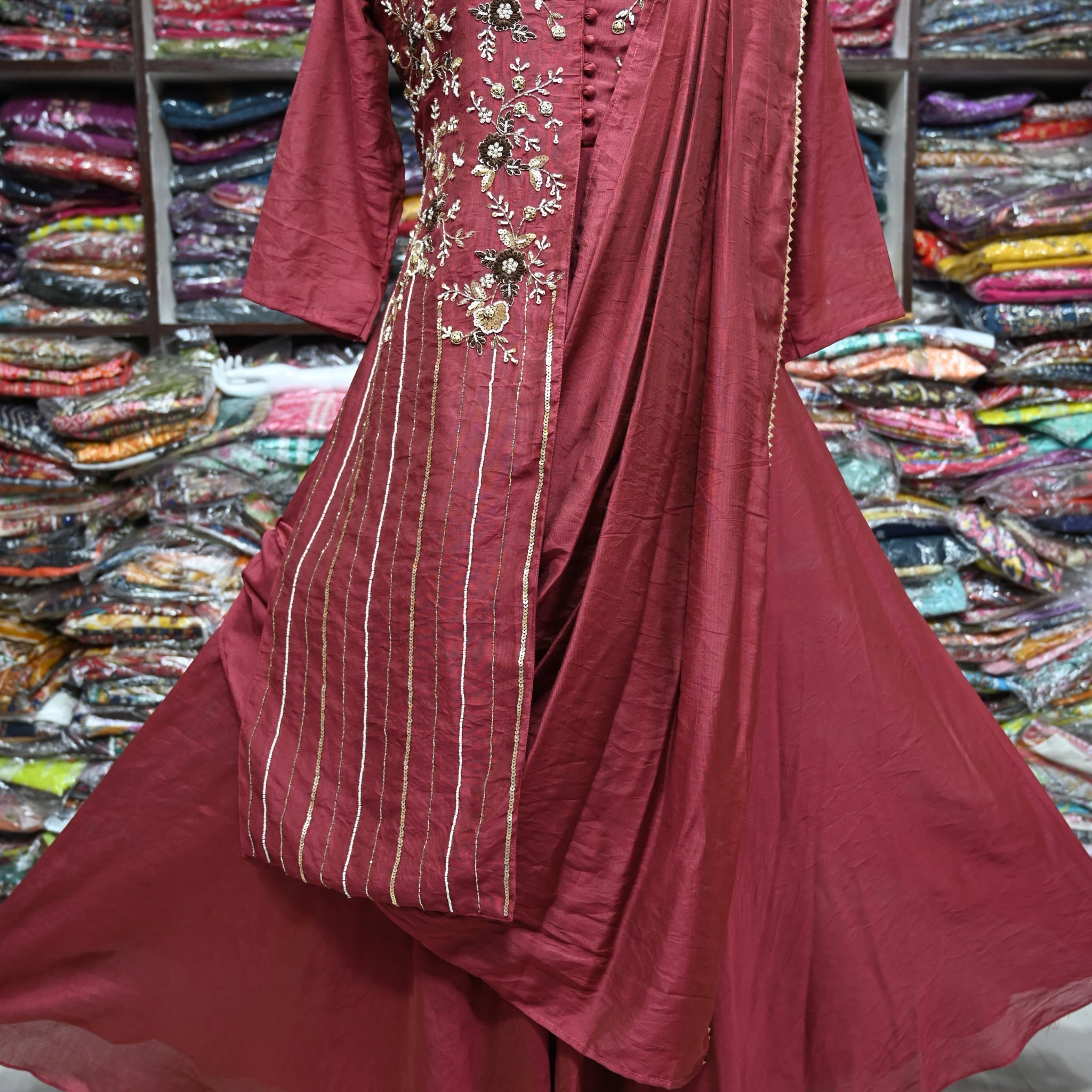 Beautiful Designer Anarkali Soft Silk Suite