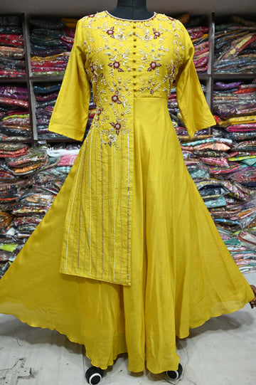 Beautiful Designer Anarkali Soft Silk Suite