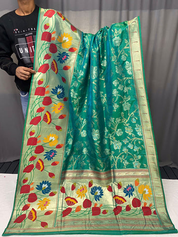 Beautiful Designer Geeta Pure Soft Paithani Silk Saree