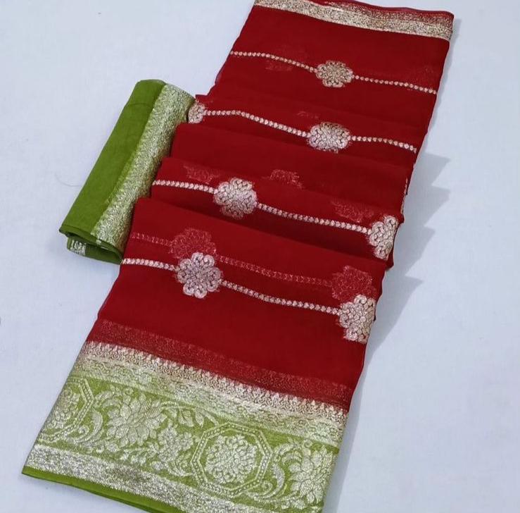 Beautiful Designer Pure Georgette Banarasi Saree