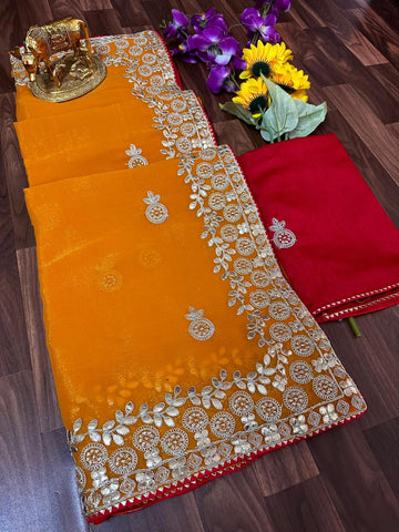 Beautiful Designer Pure Simmar Chiffon Saree