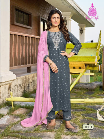 Rangrez Vol 1 By Kajal Style Rayone Kurti Bottom With Dupatta