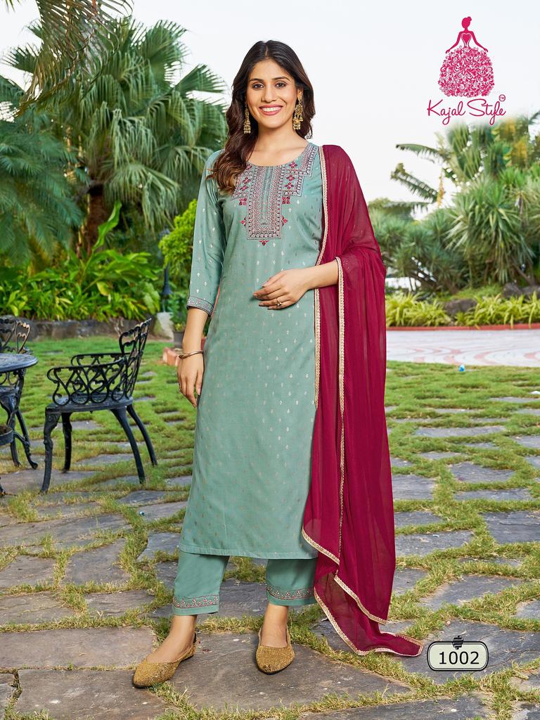 Rangrez Vol 1 By Kajal Style Rayone Kurti Bottom With Dupatta