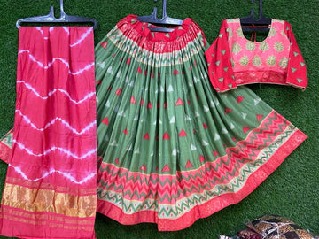 Beautiful Designer Crape Silk Digital Print Skirt Chaniya Choli