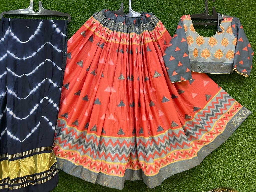 Beautiful Designer Crape Silk Digital Print Skirt Chaniya Choli