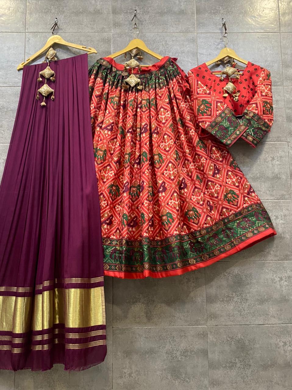 Beautiful Designer Crape Silk Digital Print Skirt Chaniya Choli