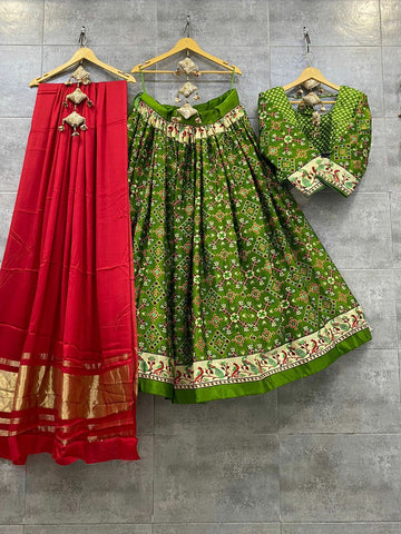 Beautiful Designer Crape Silk Digital Print Skirt Chaniya Choli