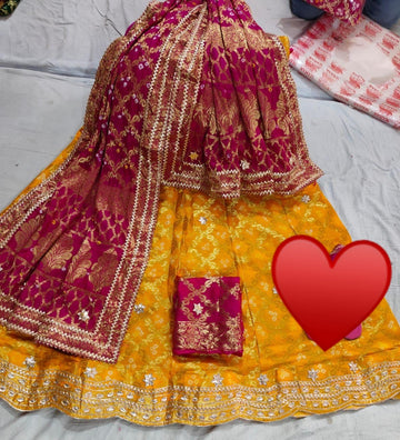 Rajasthani Banarasi Ghadchola Bandhni Lehenga Choli