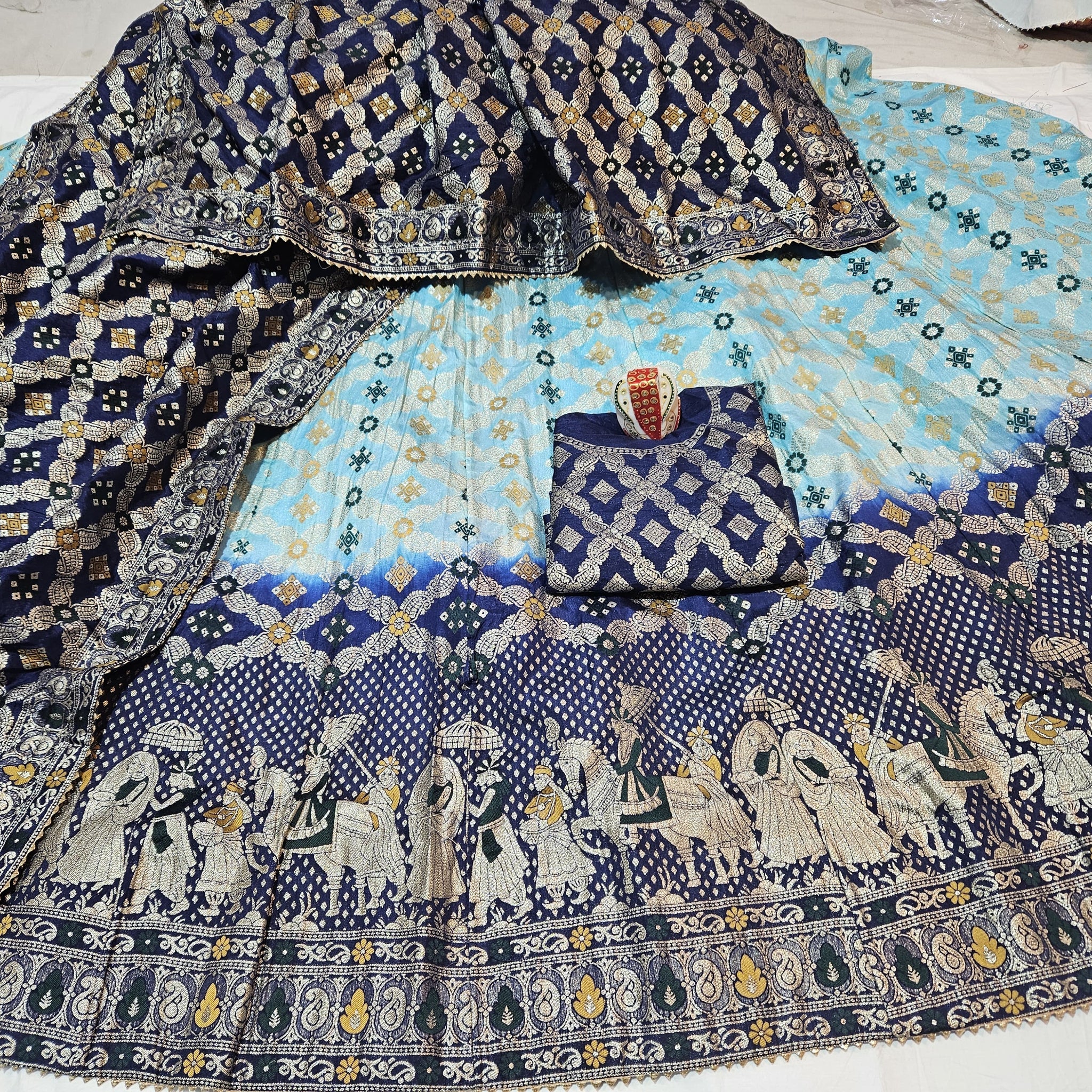 Rajasthani Pure Banarasi Dola Silk Lehenga Choli