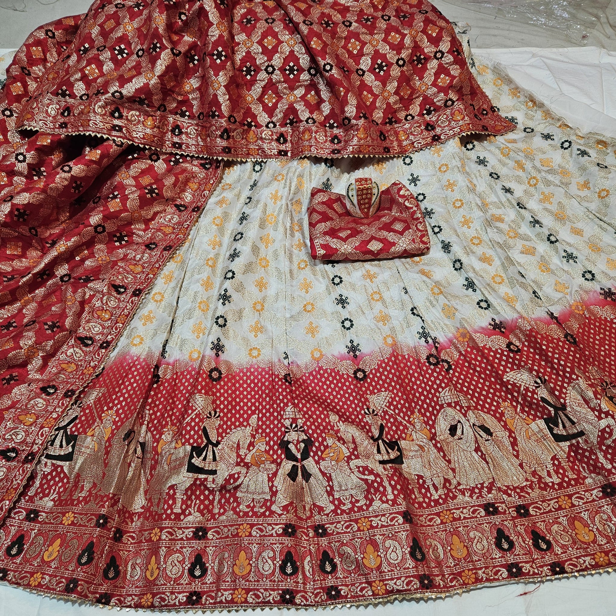 Rajasthani Pure Banarasi Dola Silk Lehenga Choli