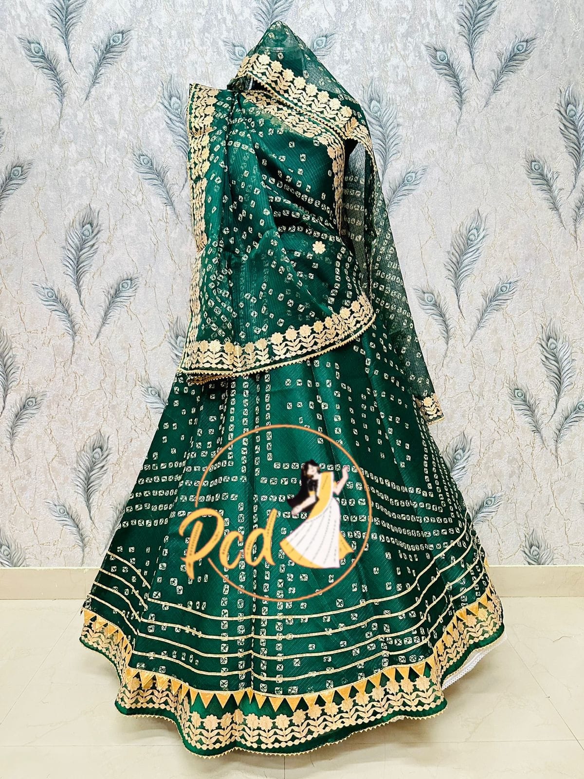 Rajasthani Bandhej Kotta Doriya Mother Daughter Combo Lehenga Chunni