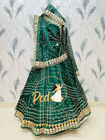 Rajasthani Bandhej Kotta Doriya Mother Daughter Combo Lehenga Chunni