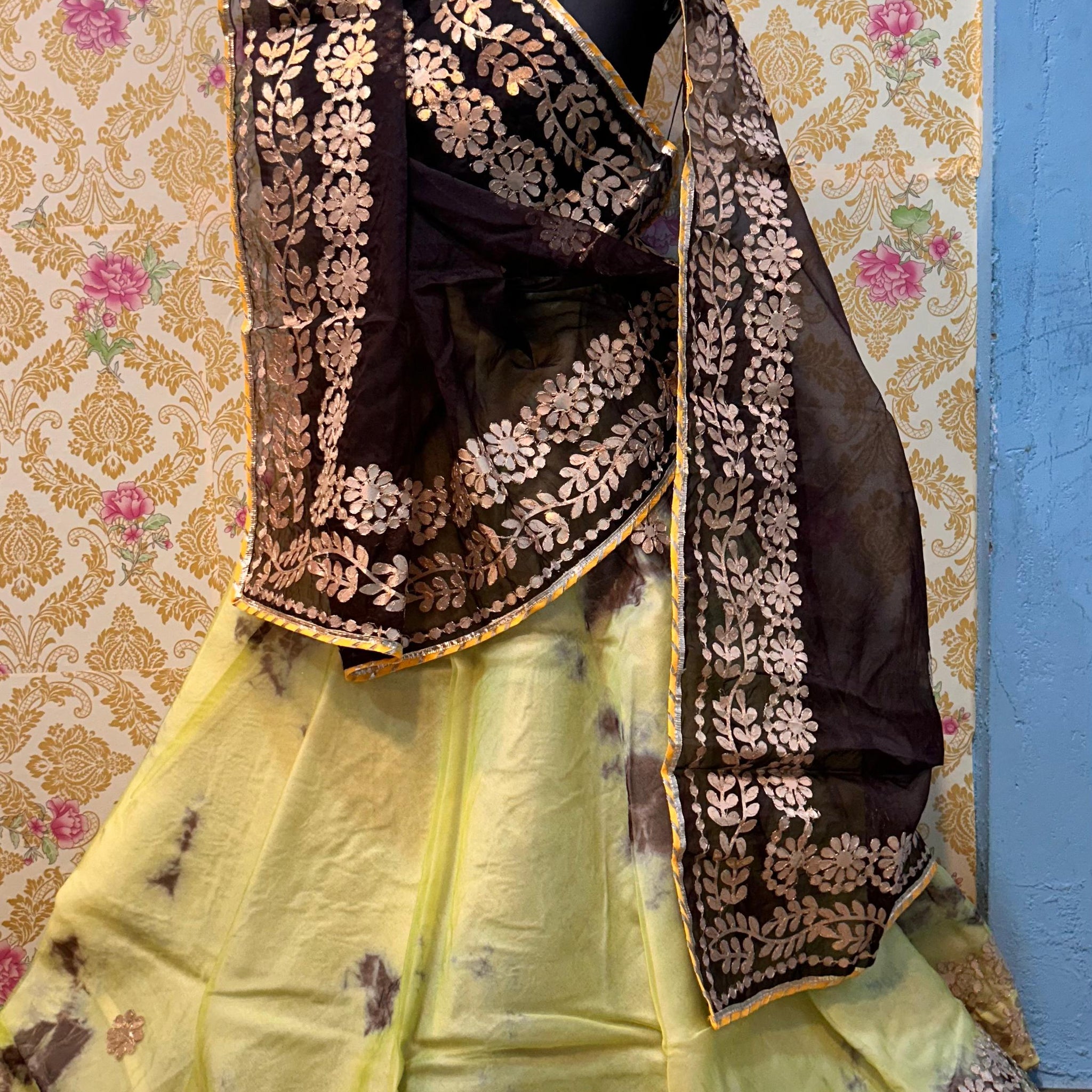 Beautiful Designer Rajasthani Heavy Organza Silk Lehenga Chunni