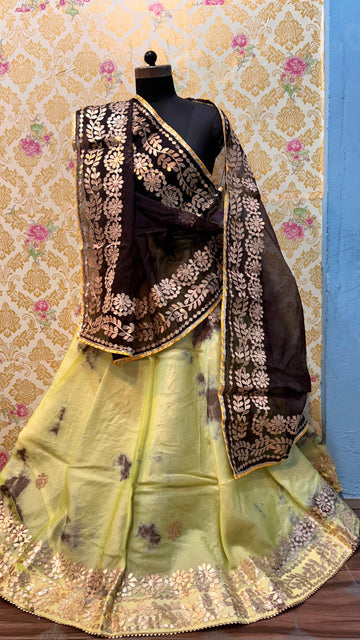 Beautiful Designer Rajasthani Heavy Organza Silk Lehenga Chunni