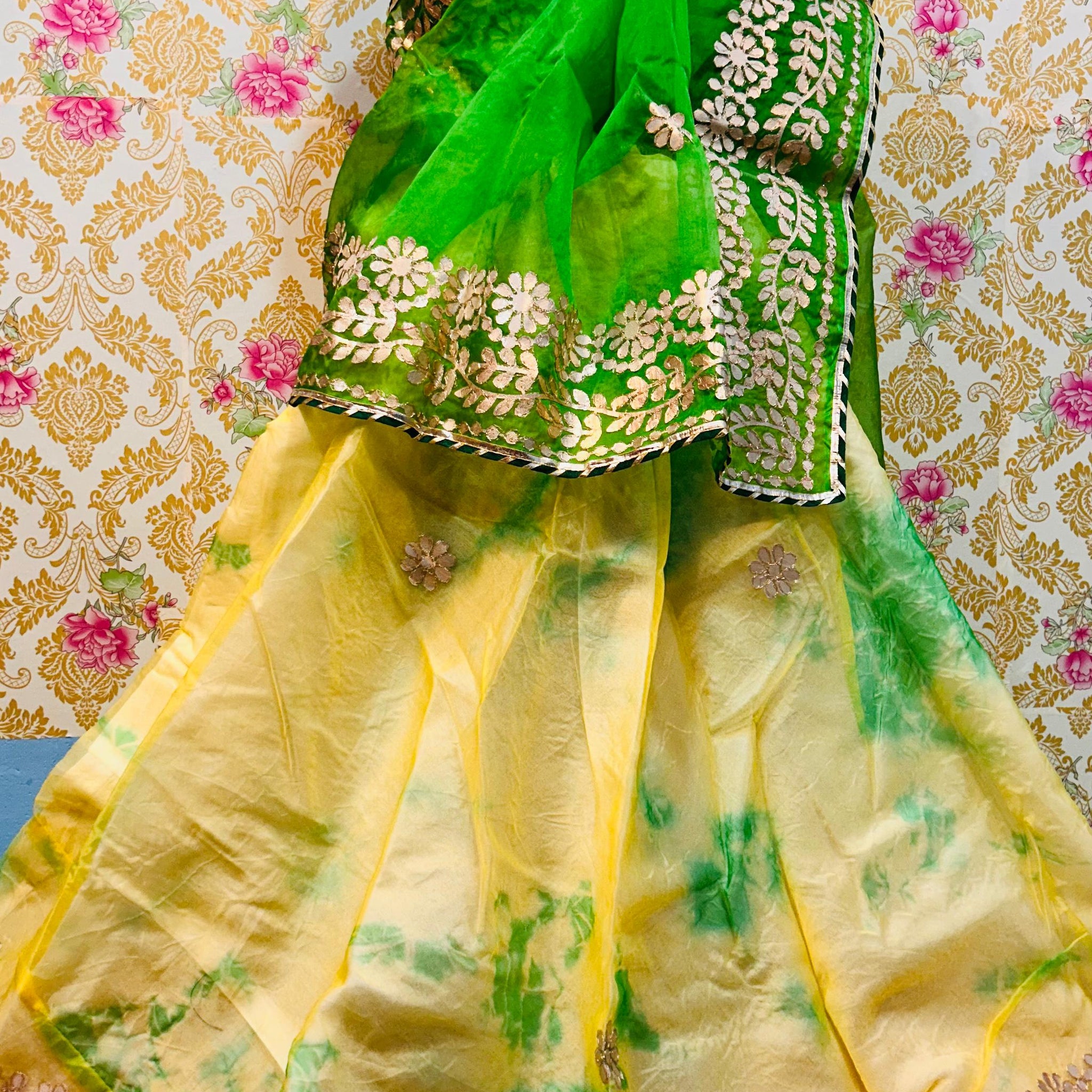 Beautiful Designer Rajasthani Heavy Organza Silk Lehenga Chunni