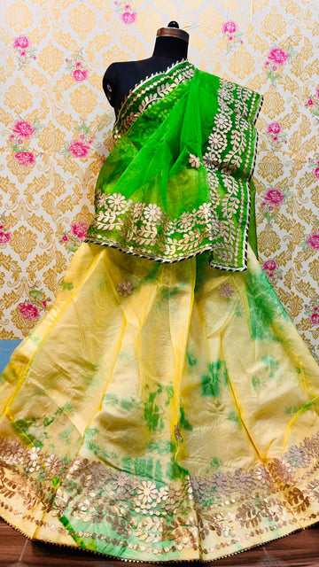 Beautiful Designer Rajasthani Heavy Organza Silk Lehenga Chunni