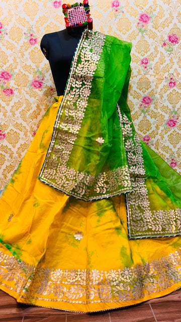 Beautiful Designer Rajasthani Heavy Organza Silk Lehenga Chunni