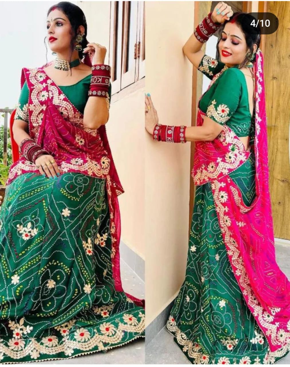 G1345 - Navyblue Ajrakh Georgette Lehenga Choli set – Varshini Collections