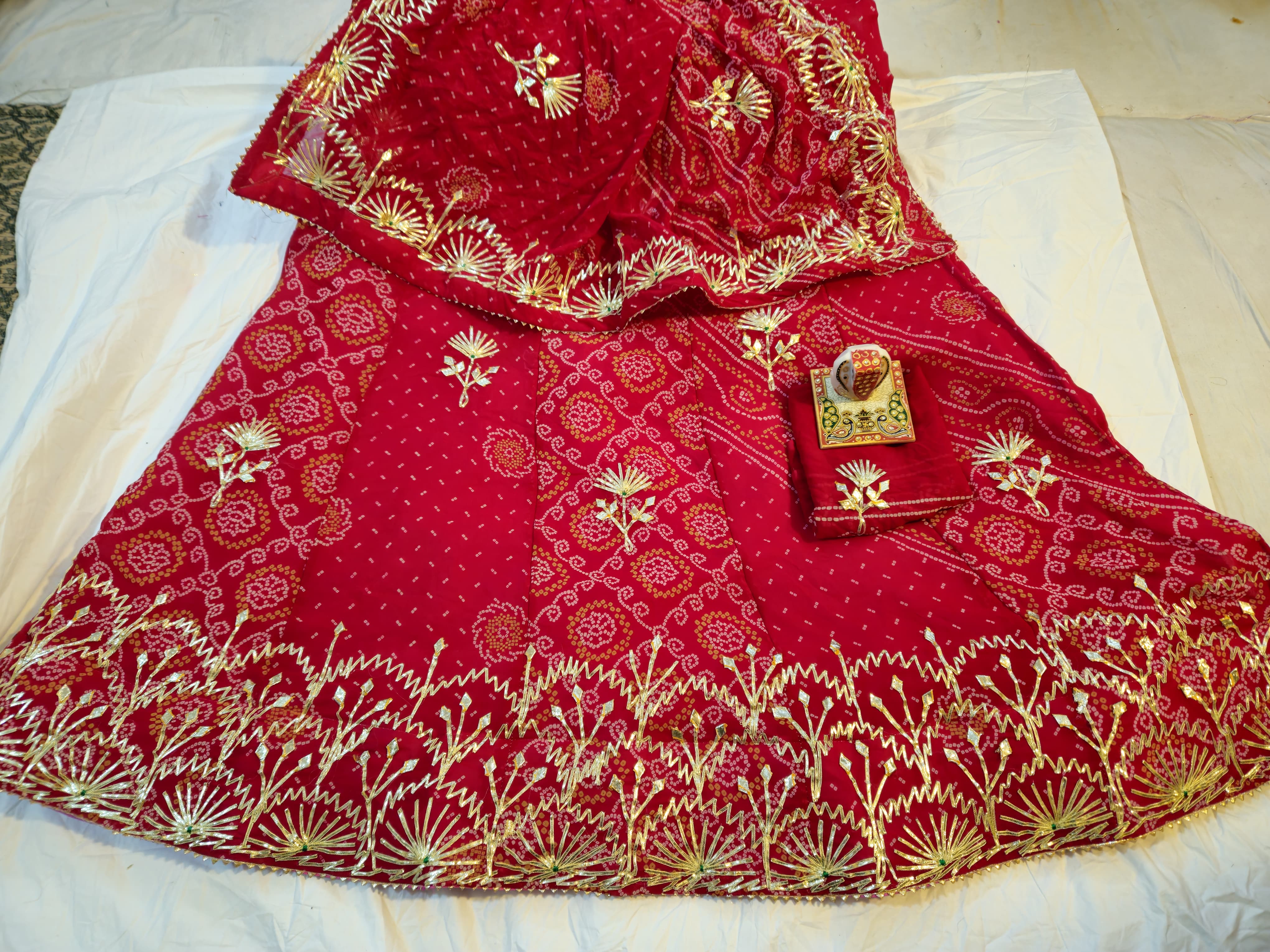 Beautiful Designer Rajasthani Pure Uppda Silk Lehenga Chunni