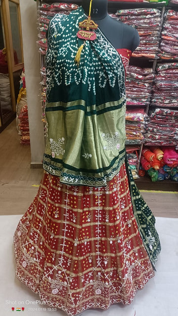 Beautiful Designer Rajasthani Heavy Pure Gajji Silk Lehenga