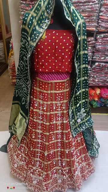 Beautiful Designer Rajasthani Heavy Pure Gajji Silk Lehenga