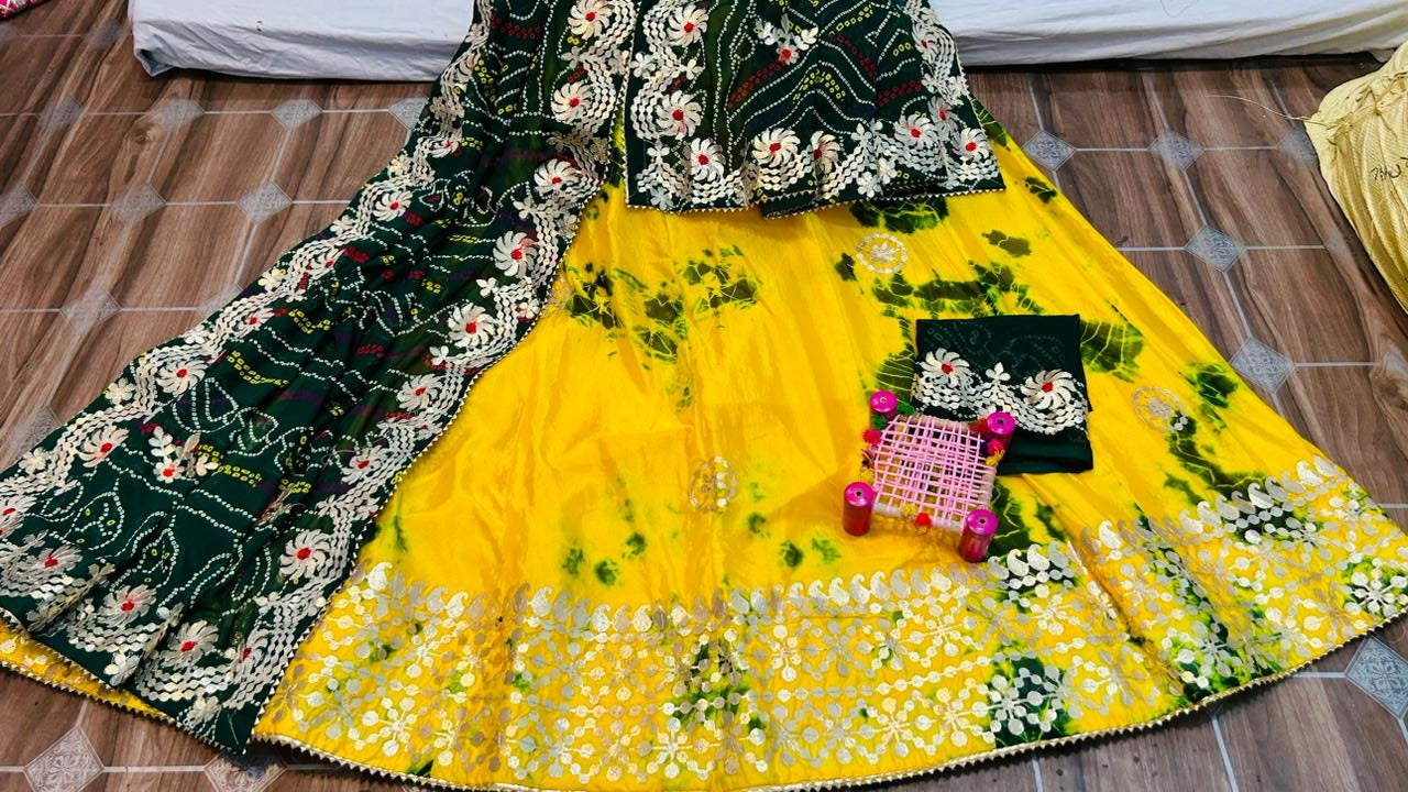 Beautiful Designer Rajasthani Heavy Gottapatti Lehenga Chunni