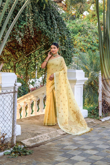 Beautiful Designer Pure Linen Silk Saree