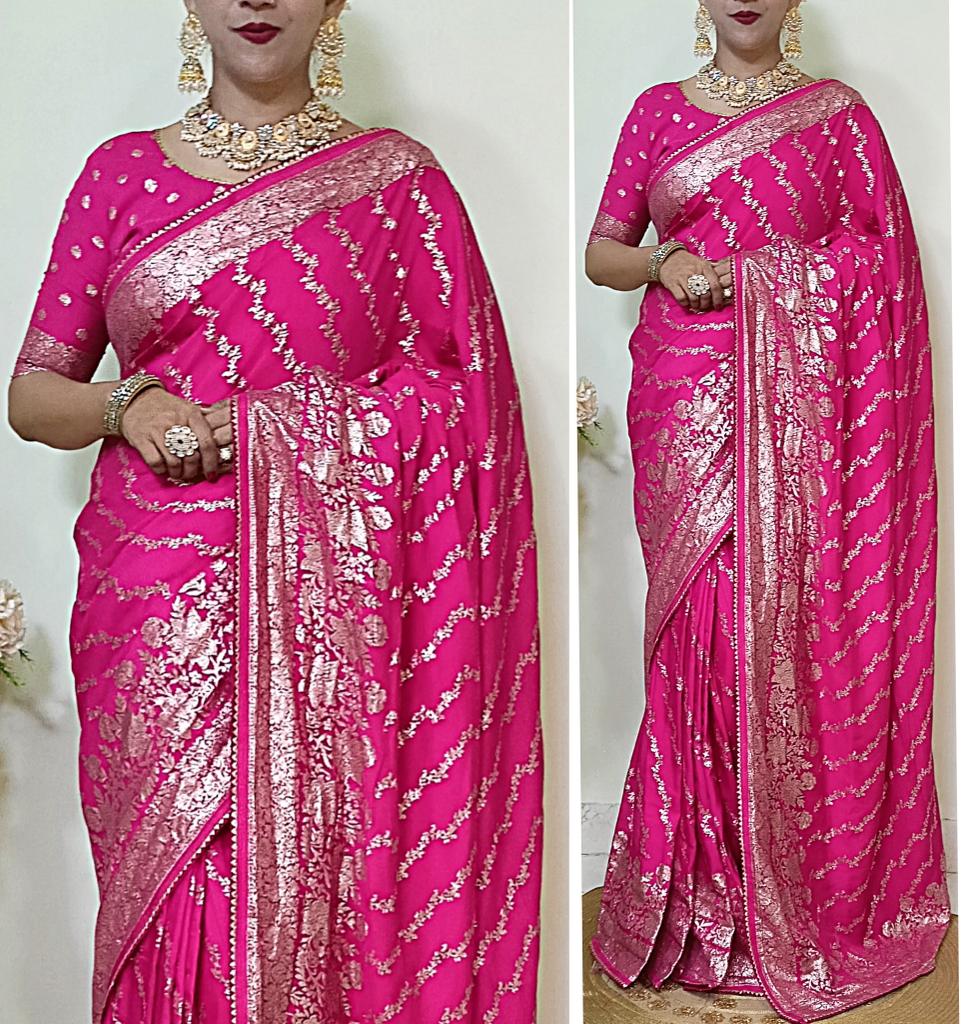 Beautiful Designer Premium Soft Dola Silk Saree