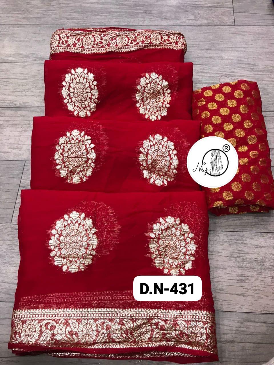 Beautiful Designer Maharani Lehriya Pure Georgette Saree