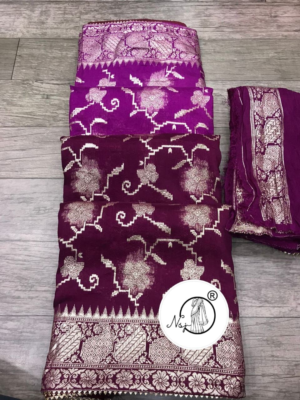 Beautiful Designer Pure Russian Dola Silk Saree