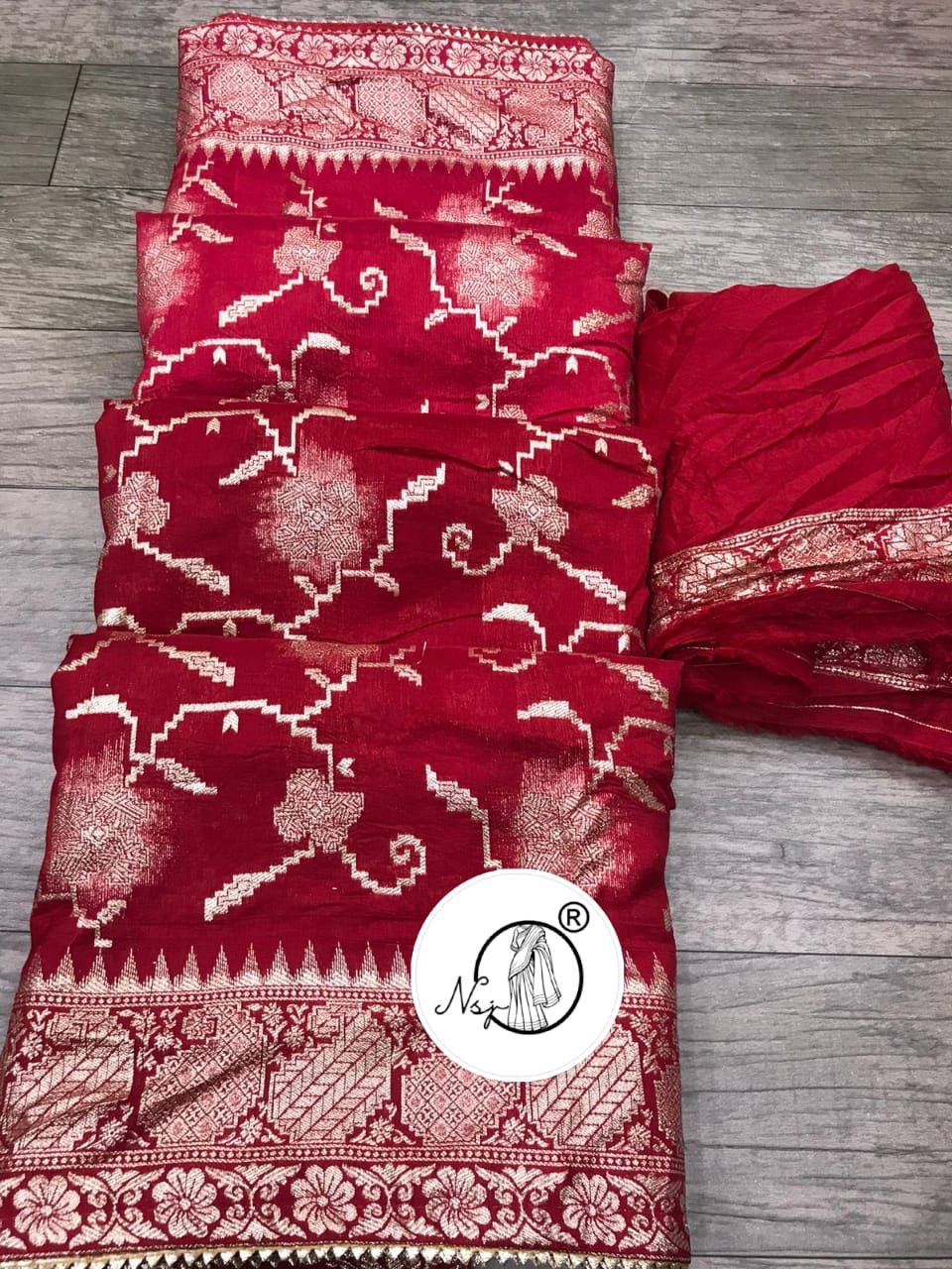 Beautiful Designer Pure Russian Dola Silk Saree