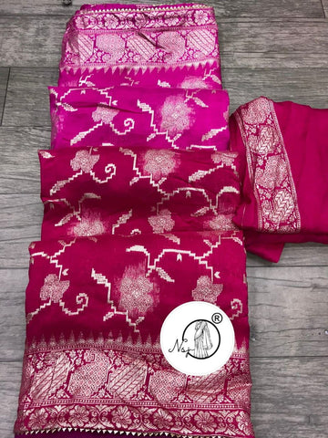 Beautiful Designer Pure Russian Dola Silk Saree