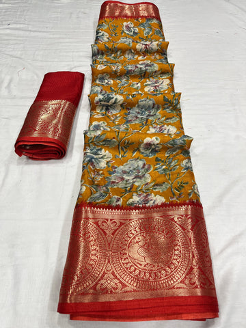 Beautiful Designer Pure Dola Silk Saree