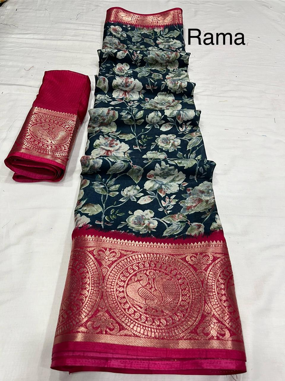 Beautiful Designer Pure Dola Silk Saree