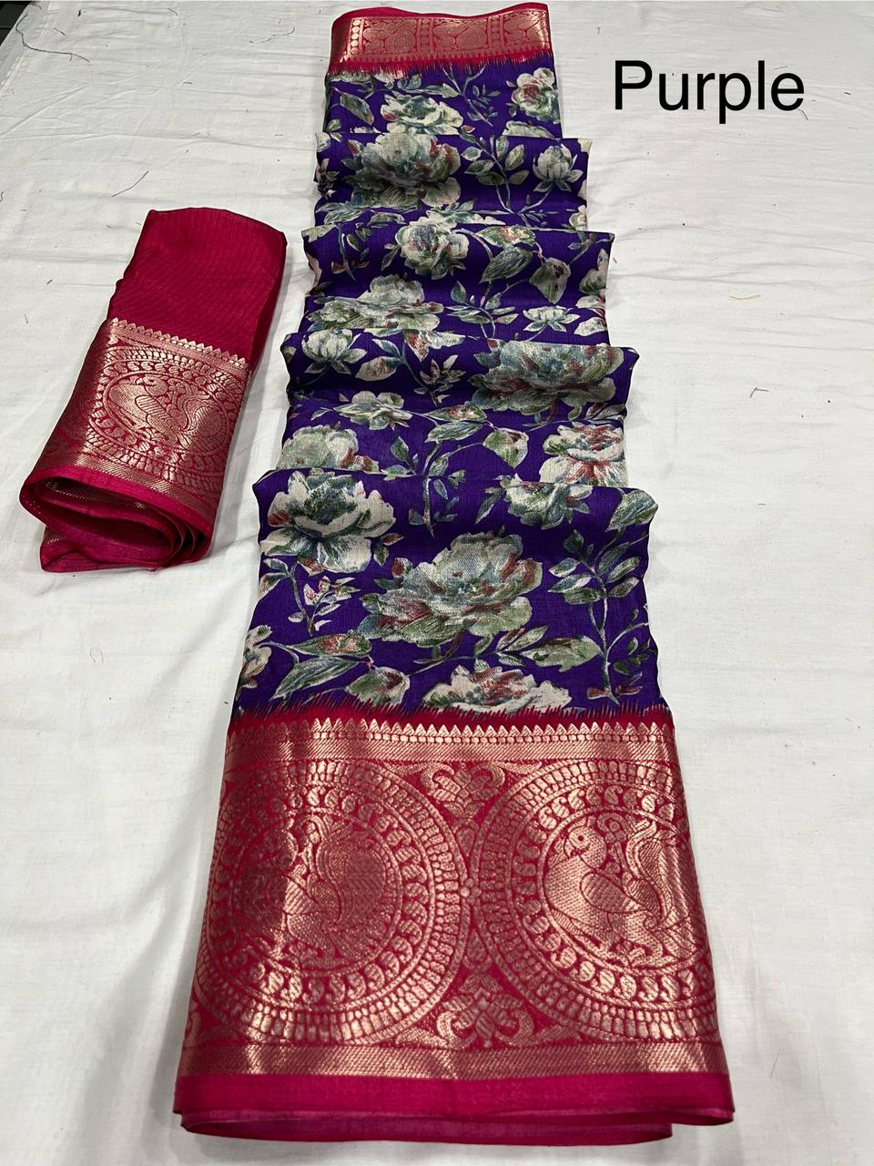 Beautiful Designer Pure Dola Silk Saree