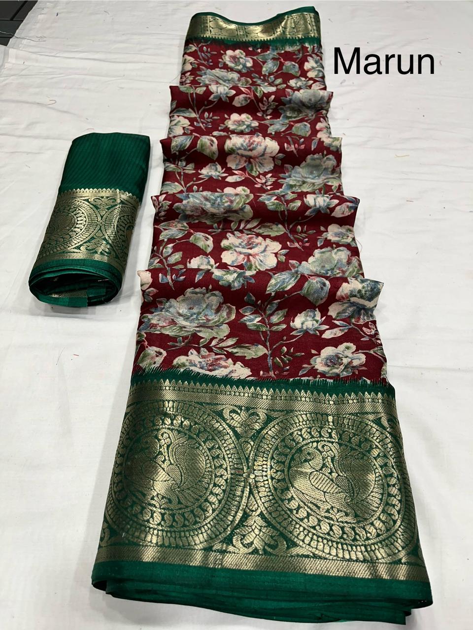 Beautiful Designer Pure Dola Silk Saree