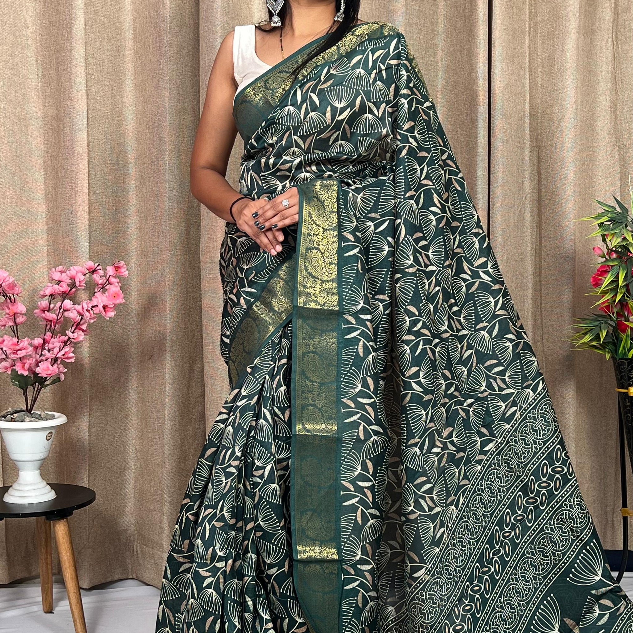 Beautiful Designer Soft Soft Tushar Silk Slub Saree