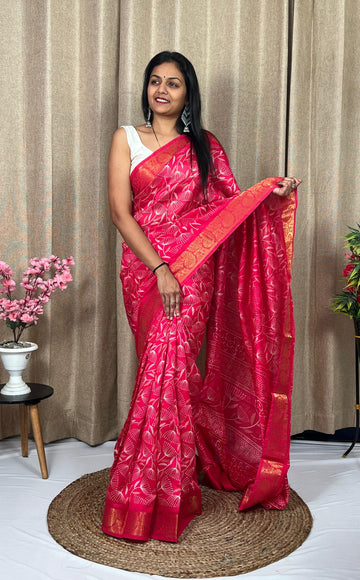 Beautiful Designer Soft Soft Tushar Silk Slub Saree