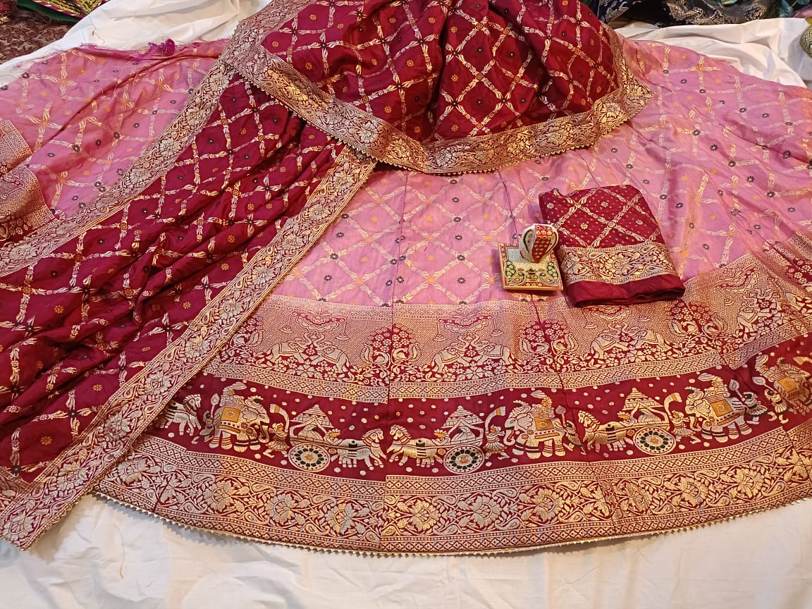 Beautiful Designer Pure Banarasi Dolo Silk Lehenga Choli