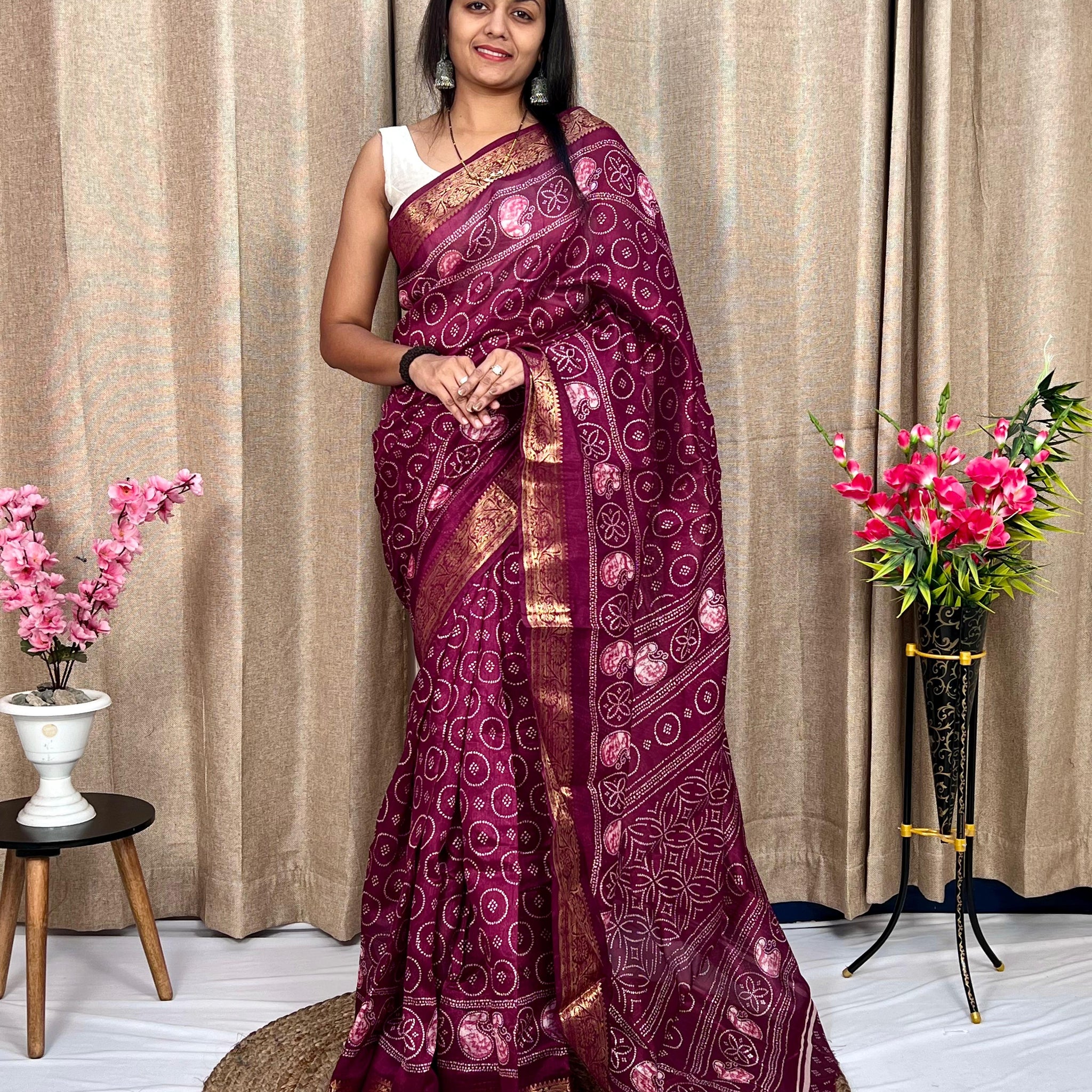 Beautiful Designer Soft Tushar Silk Slub Saree