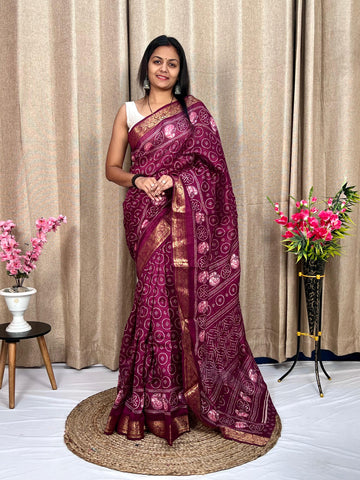 Beautiful Designer Soft Tushar Silk Slub Saree