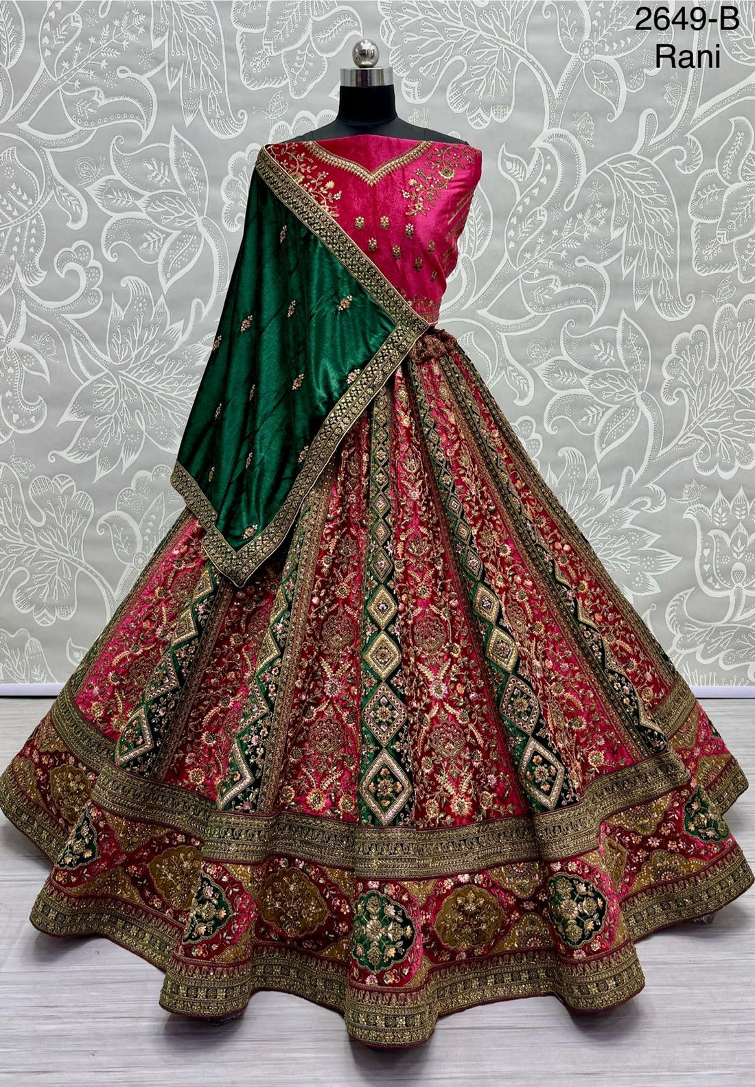 Beautiful Designer Velvet Sequence Dimond work Lehenga Choli