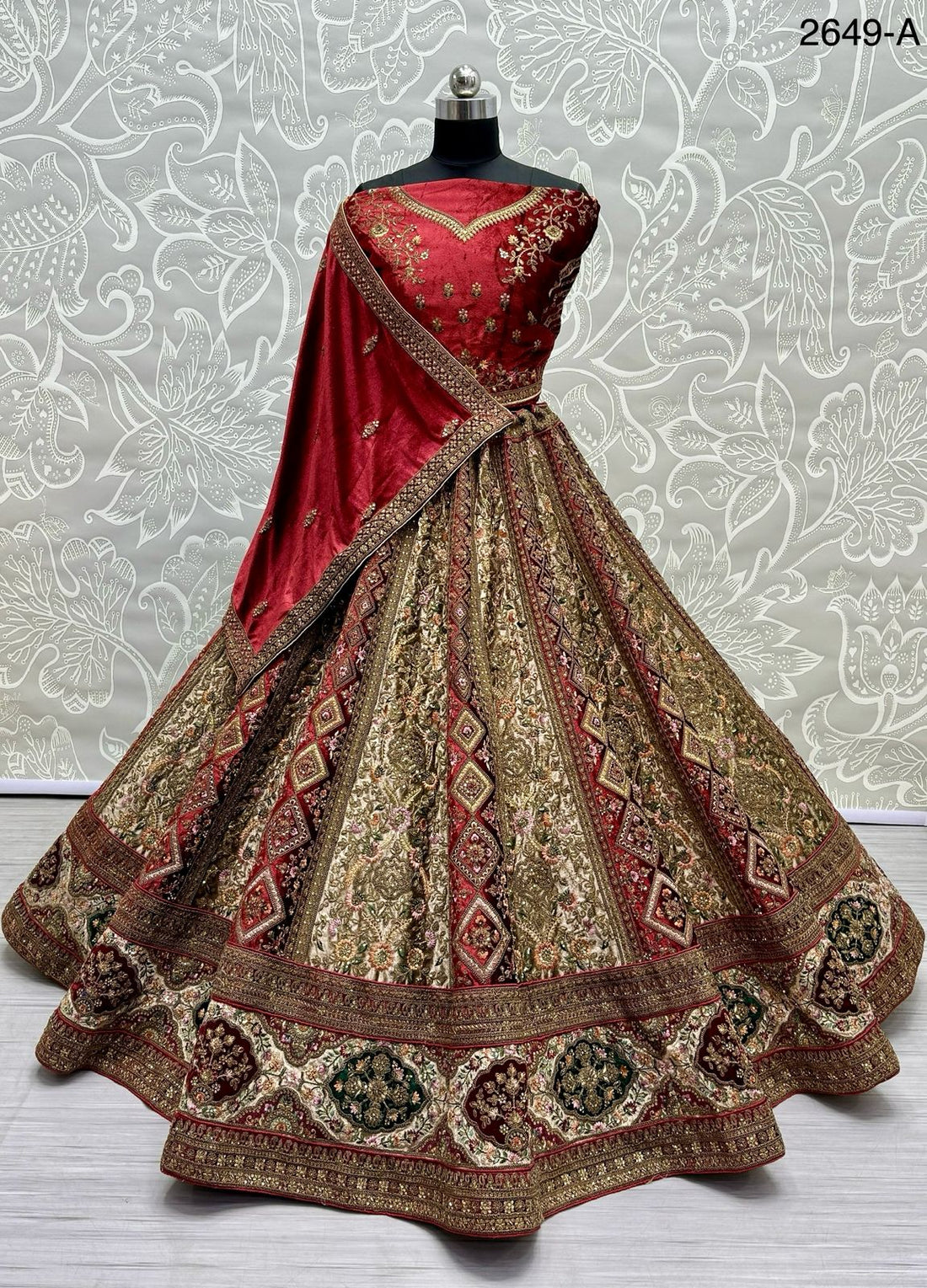 Beautiful Designer Velvet Sequence Dimond work Lehenga Choli