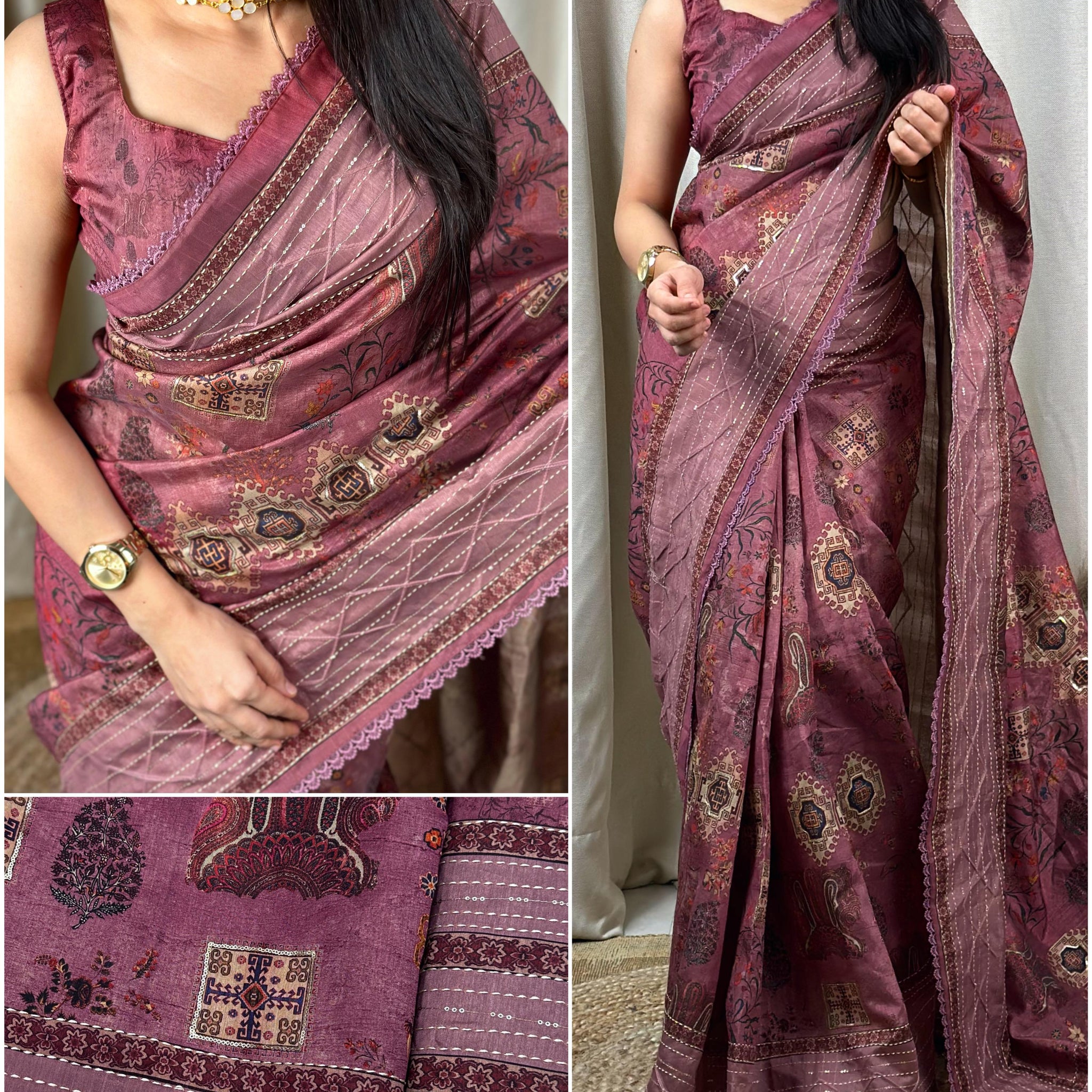 Beautiful Printed Kalamkari Cotton Saree