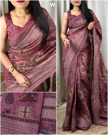 Beautiful Printed Kalamkari Cotton Saree