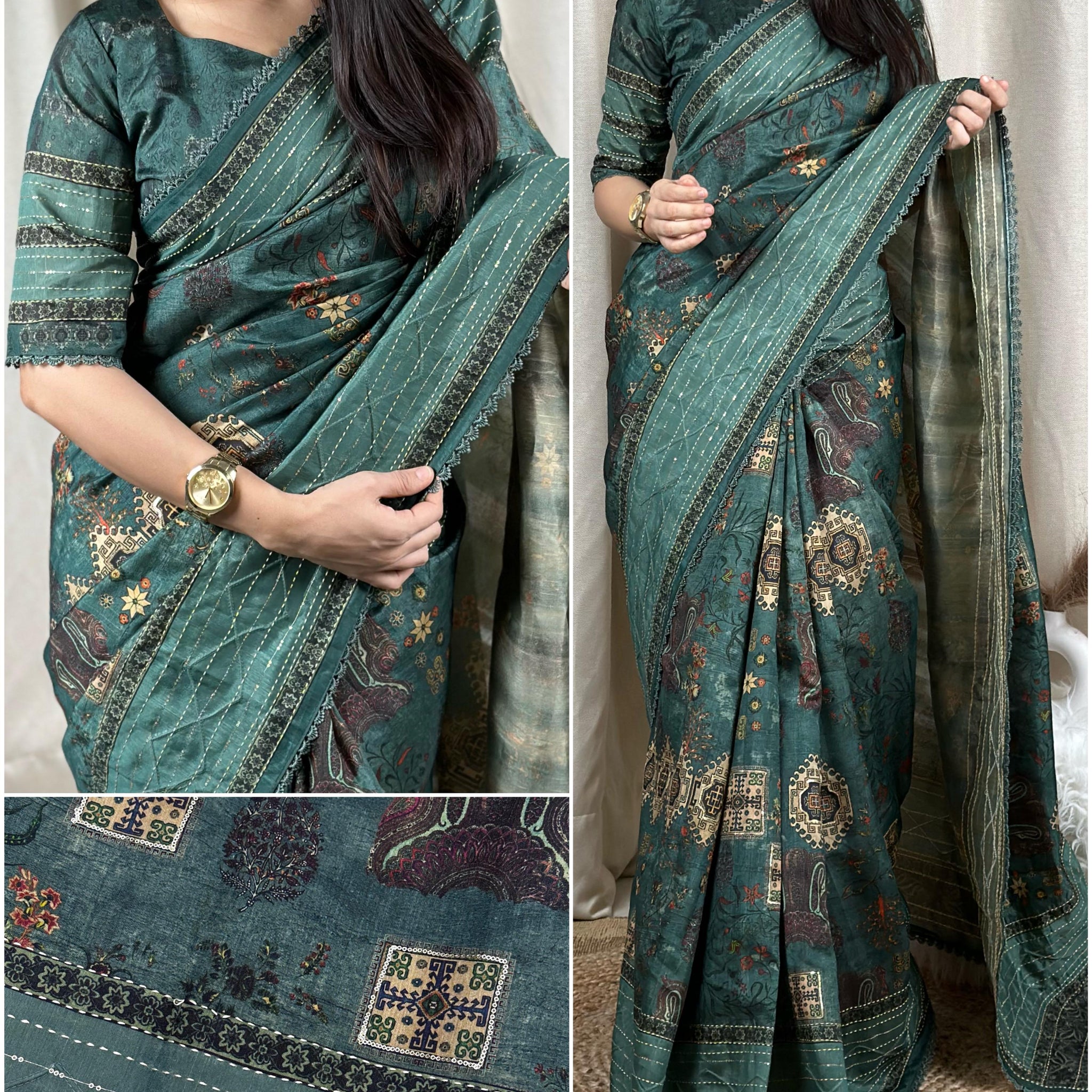 Beautiful Printed Kalamkari Cotton Saree