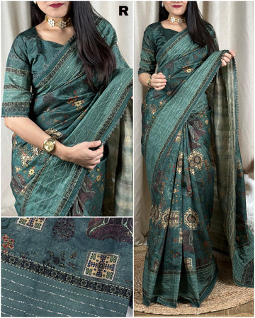 Beautiful Printed Kalamkari Cotton Saree